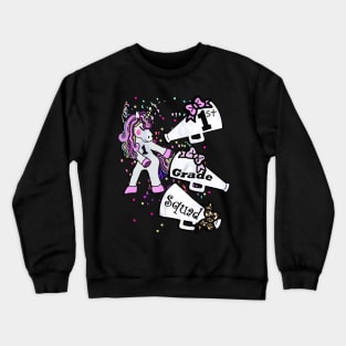 First Grade Girls Squad Dancing Unicorn Back To School Unicorns Crewneck Sweatshirt